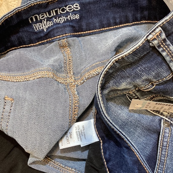 Maurices Plus Size 24W X-short Everflex super skinny High Rise blue Jeans NWT - Picture 8 of 8